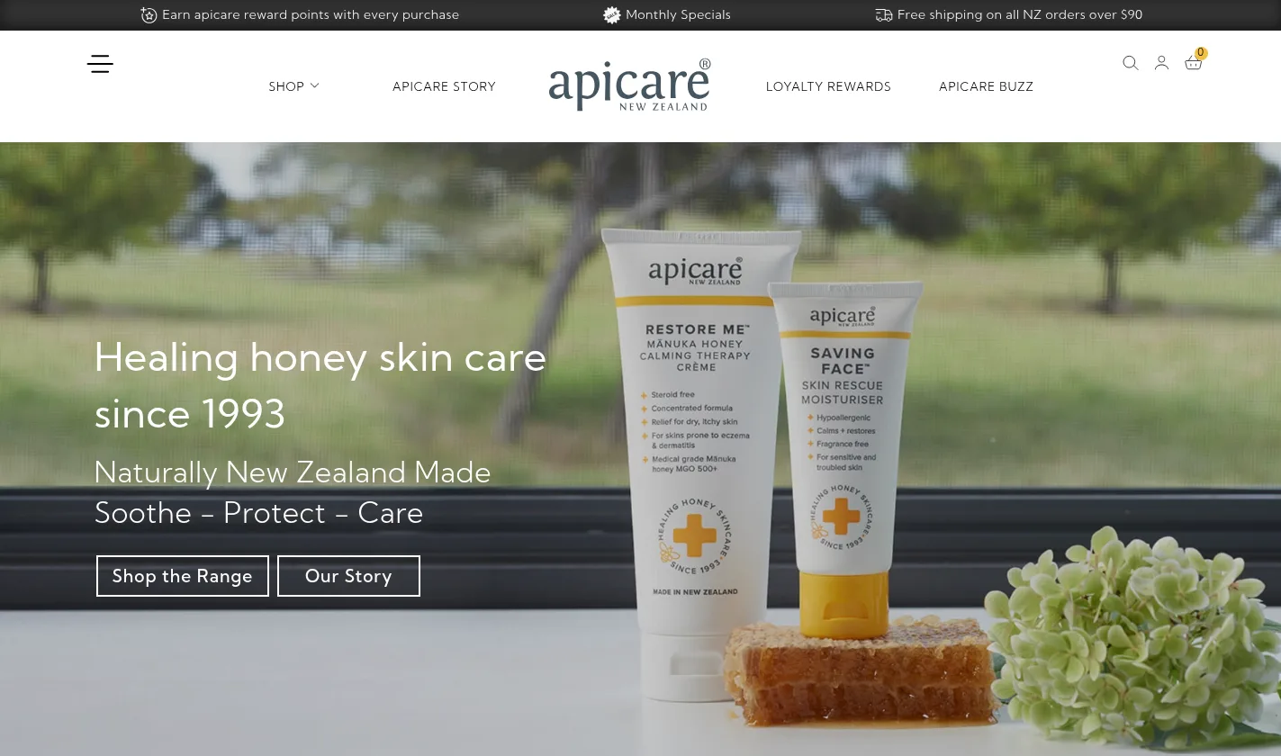 Apicare eCommerce website