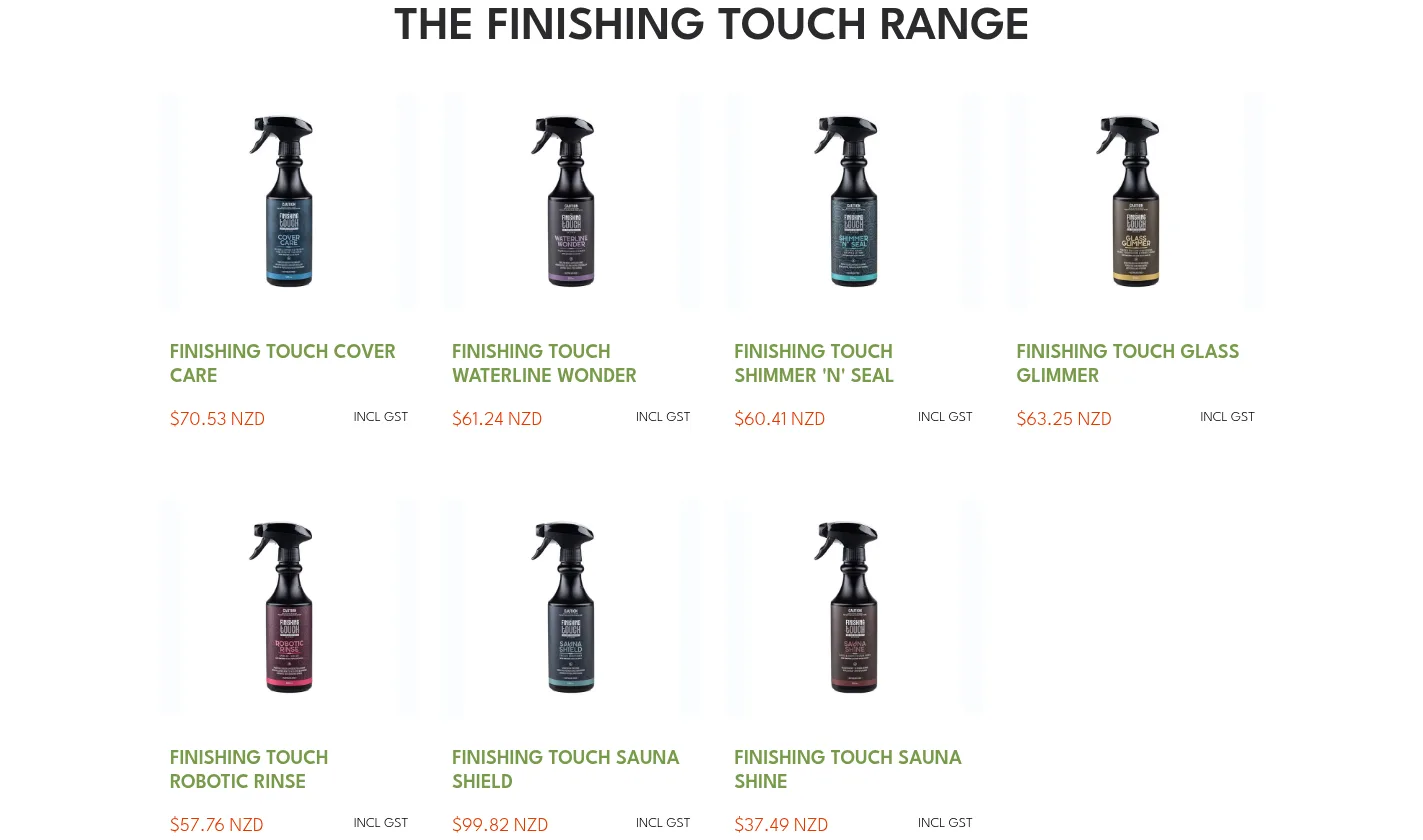 The Finishing Touch range