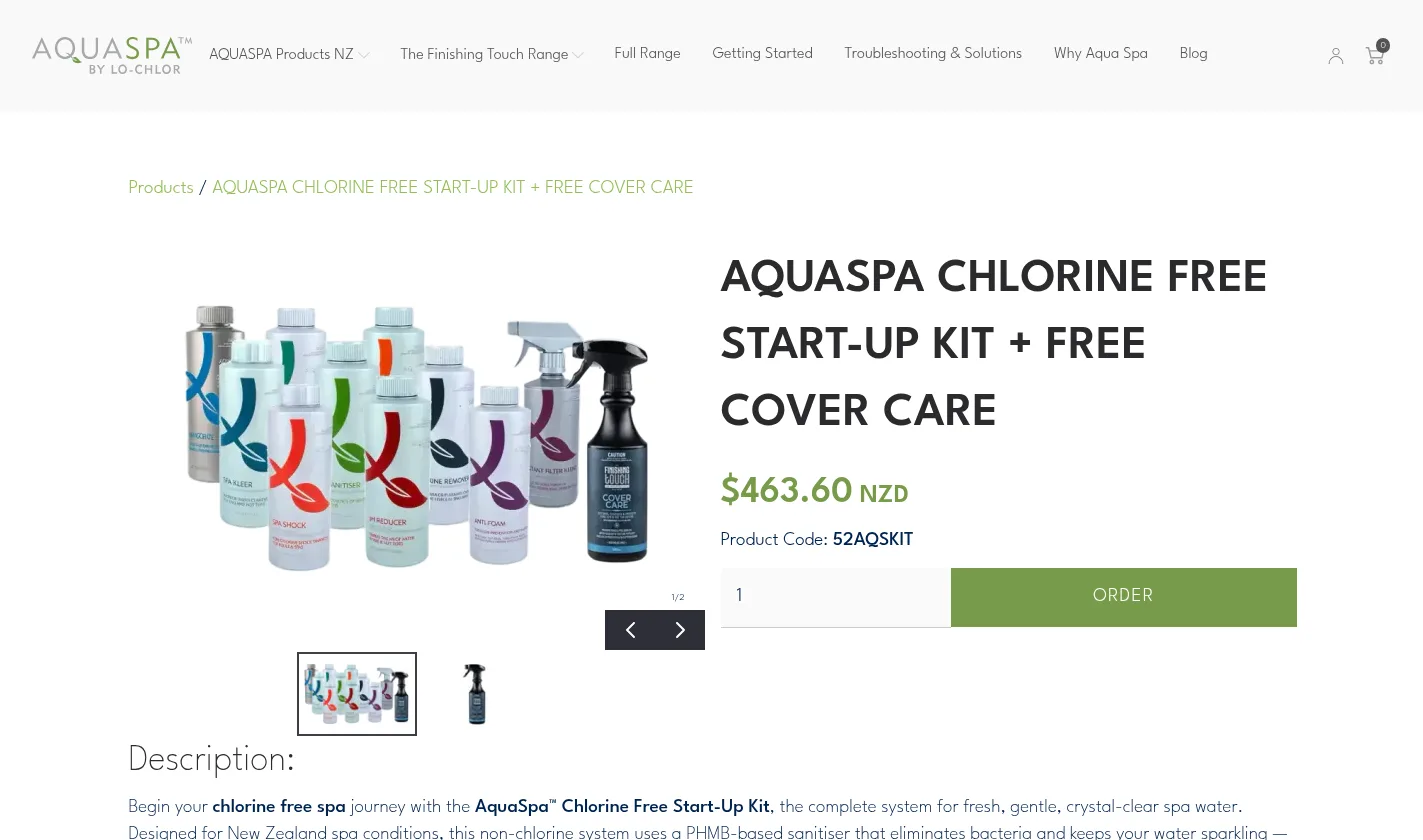 AquaSpa start-up kit