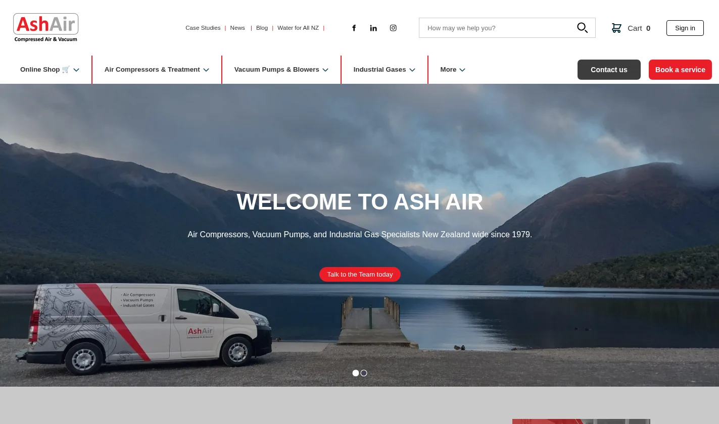 Ash Air website