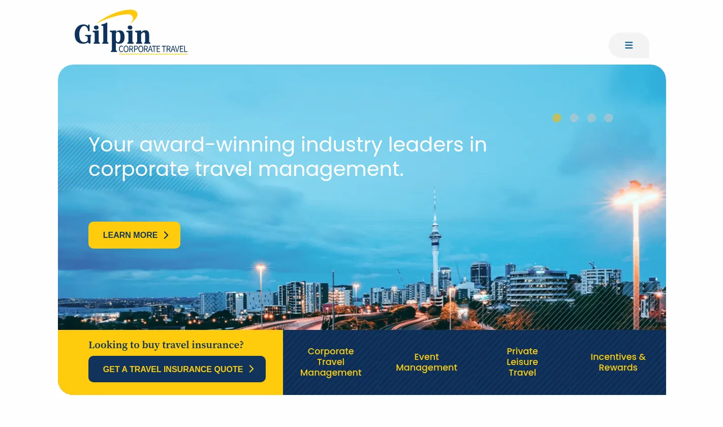 Gilpin Corporate Travel website