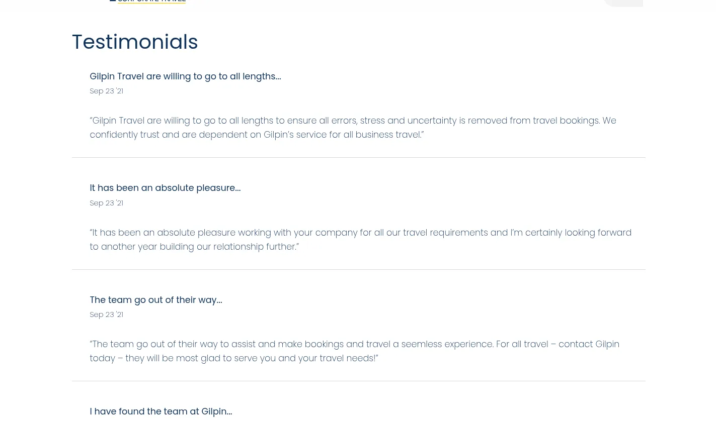 Gilpin testimonials