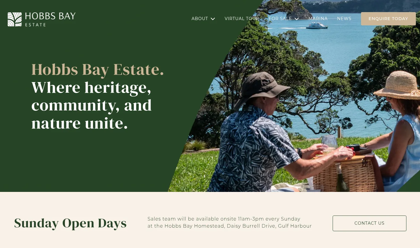 Hobbs Bay Estate website