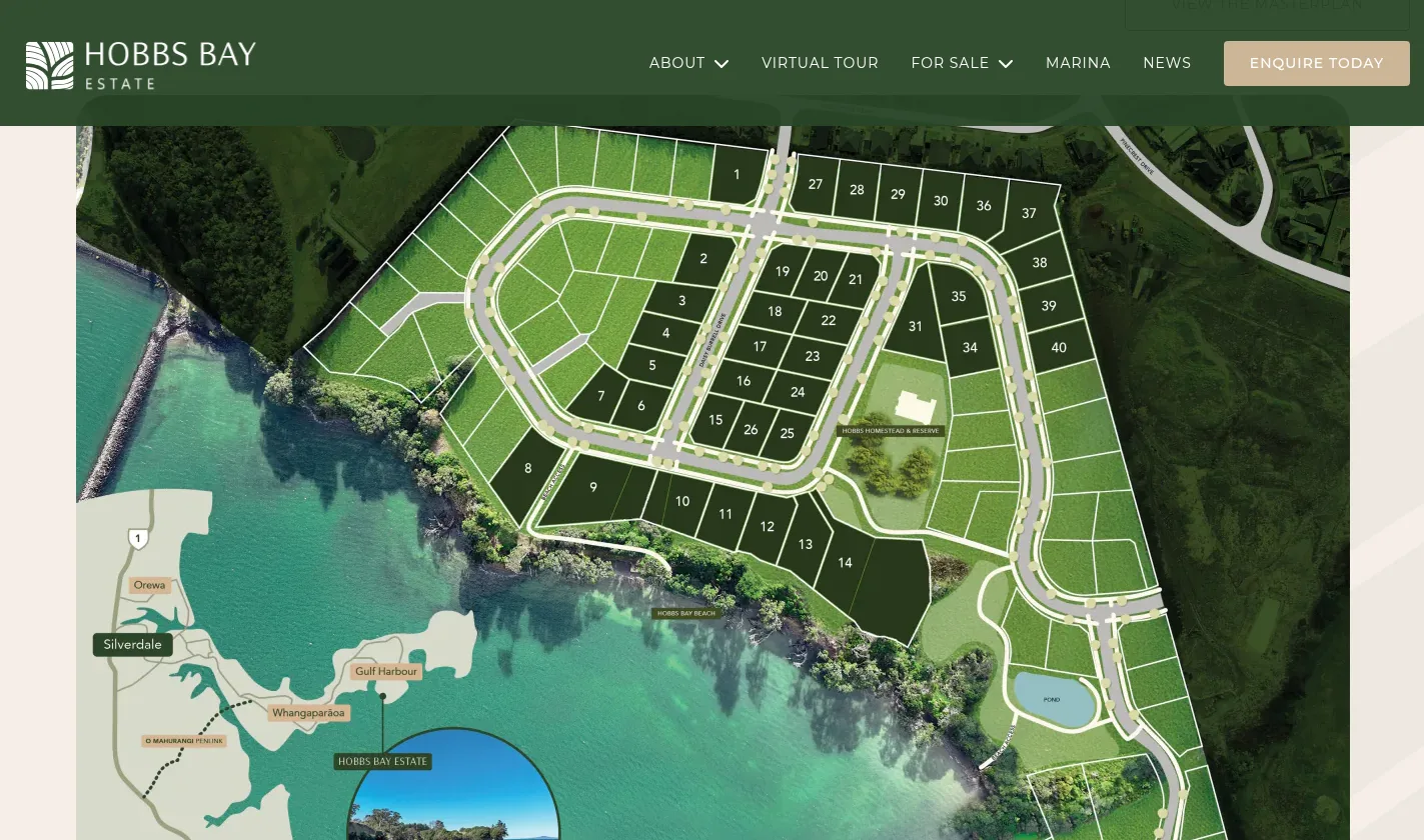 Hobbs Bay Estate location page