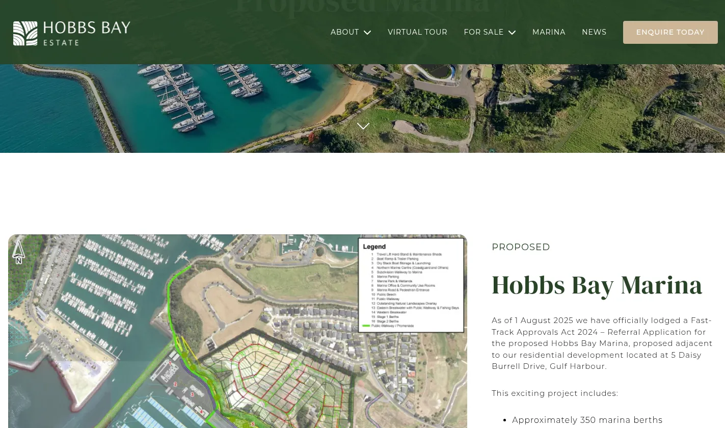 Proposed Hobbs Bay Marina page