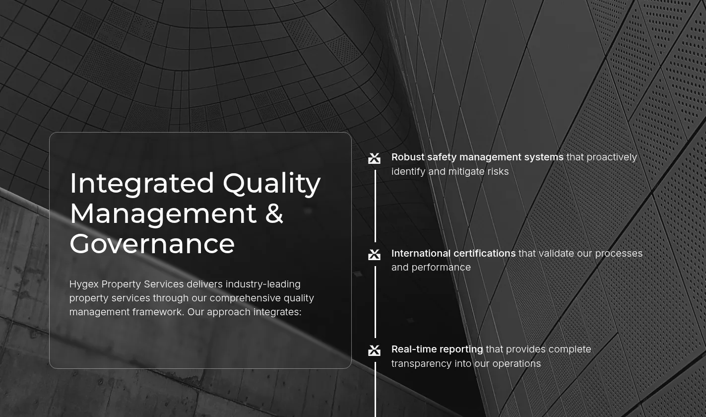 Hygex quality management page