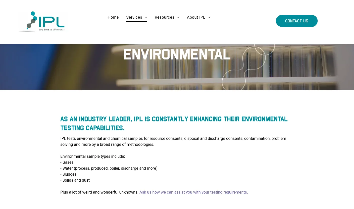 IPL environmental testing