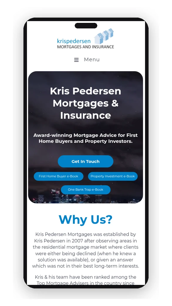 Kris Pedersen Mortgages on a phone