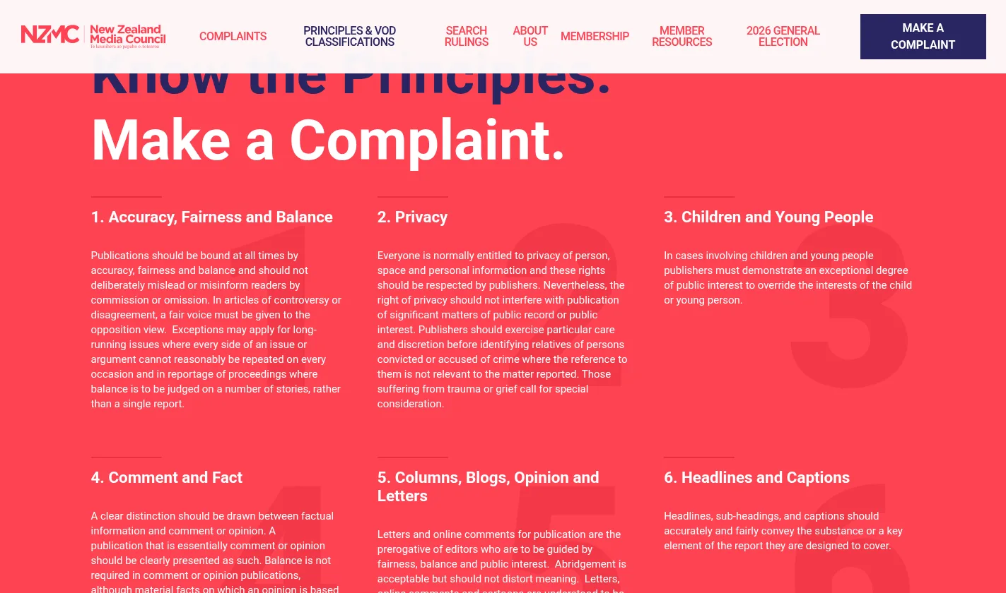 Media Council principles