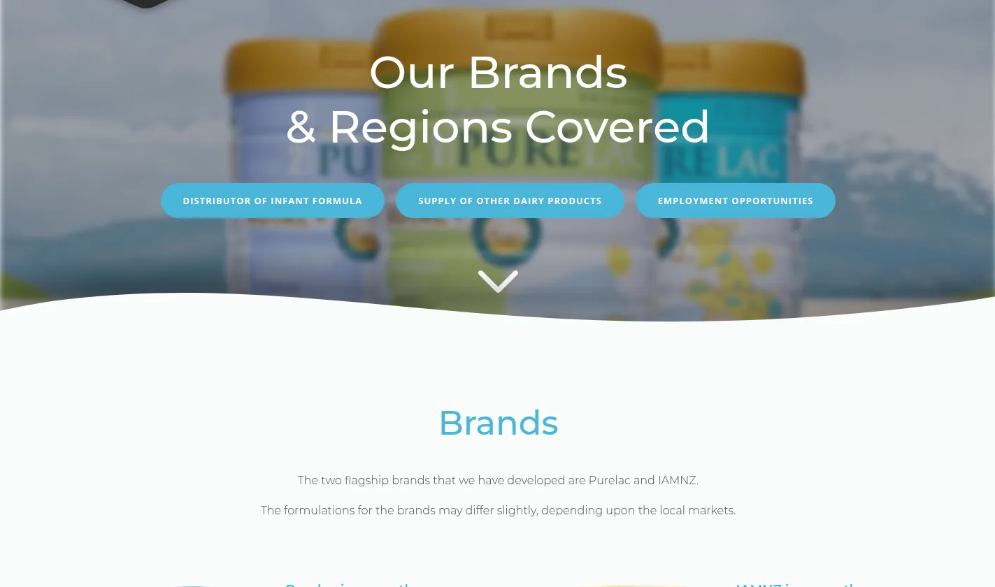 NZ Pure Dairy brands and regions covered