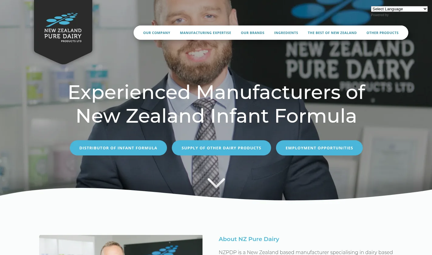 NZ Pure Dairy website