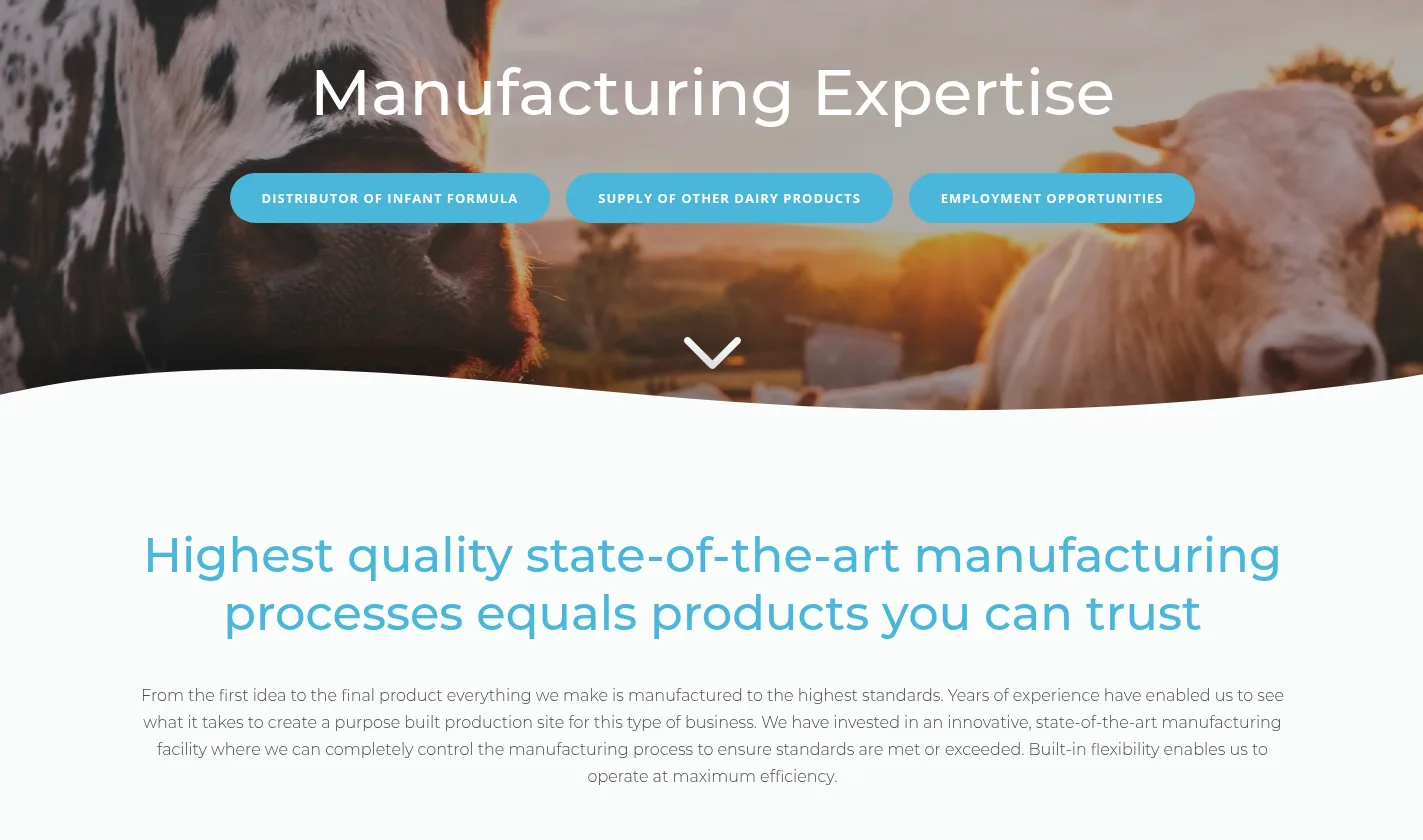 NZ Pure Dairy manufacturing expertise page