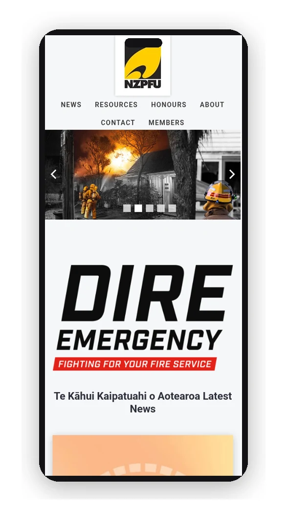 NZPFU website on a phone