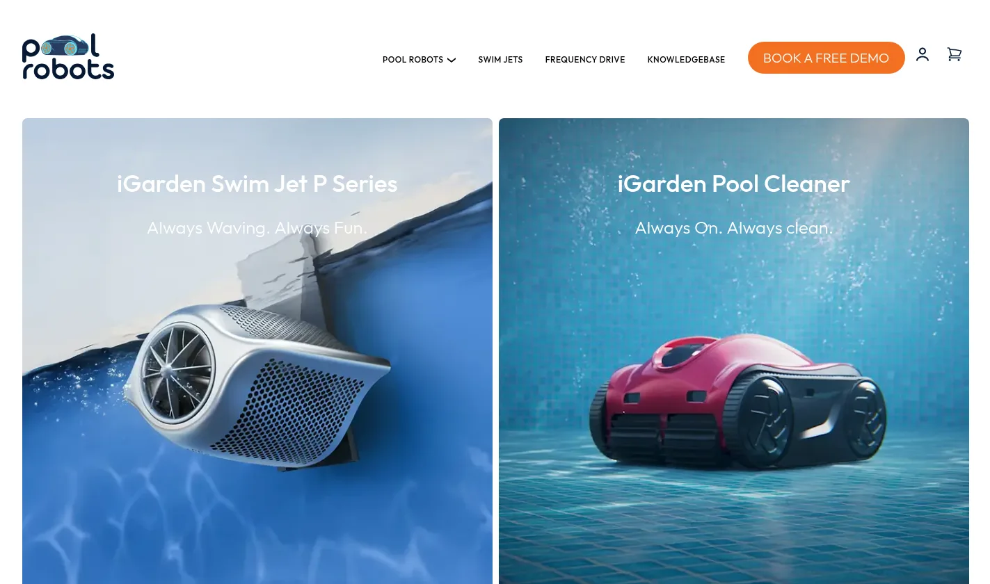 Pool Robots website