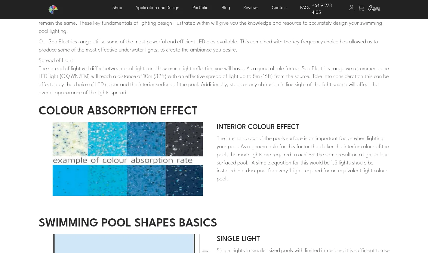 Swimming pool LED lighting design guide