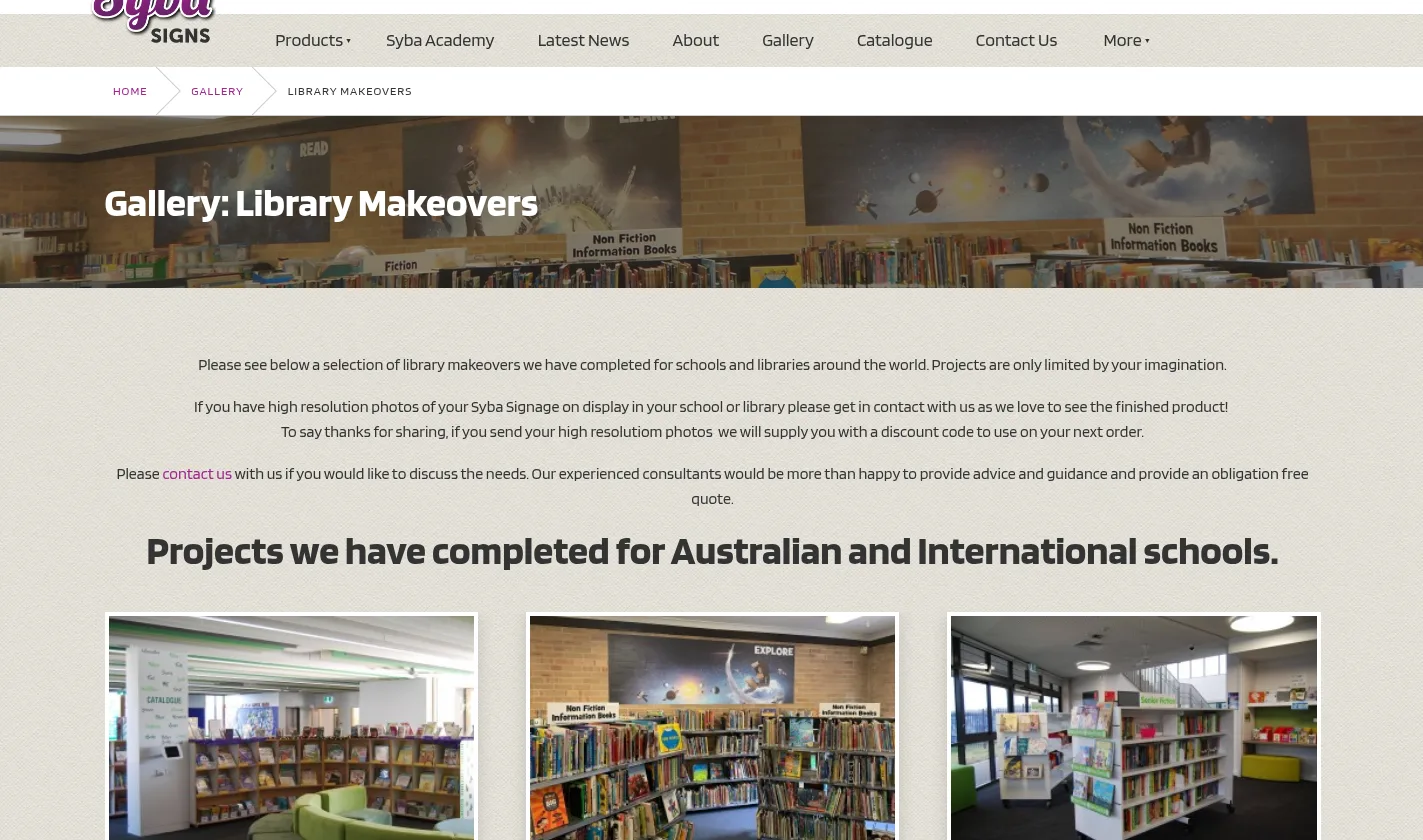 Syba Signs library makeover gallery