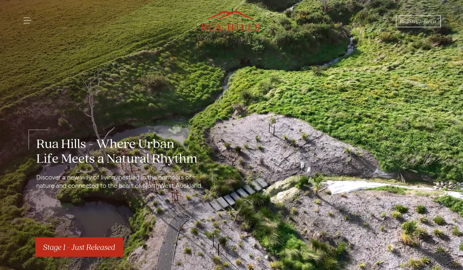 Rua Hills website designed by Fuel Design