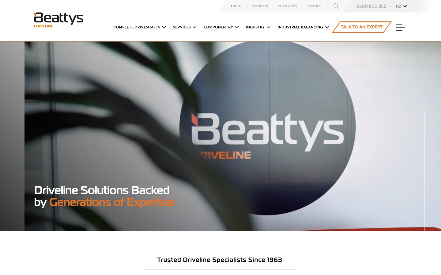 Beattys Driveline website
