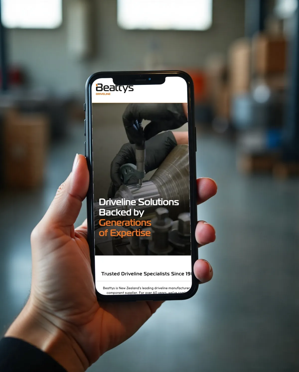 Beattys Driveline website in the field