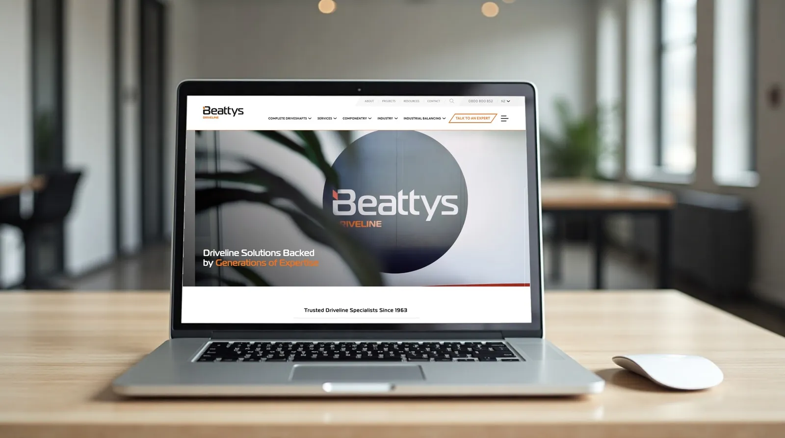 Beattys Driveline website in use