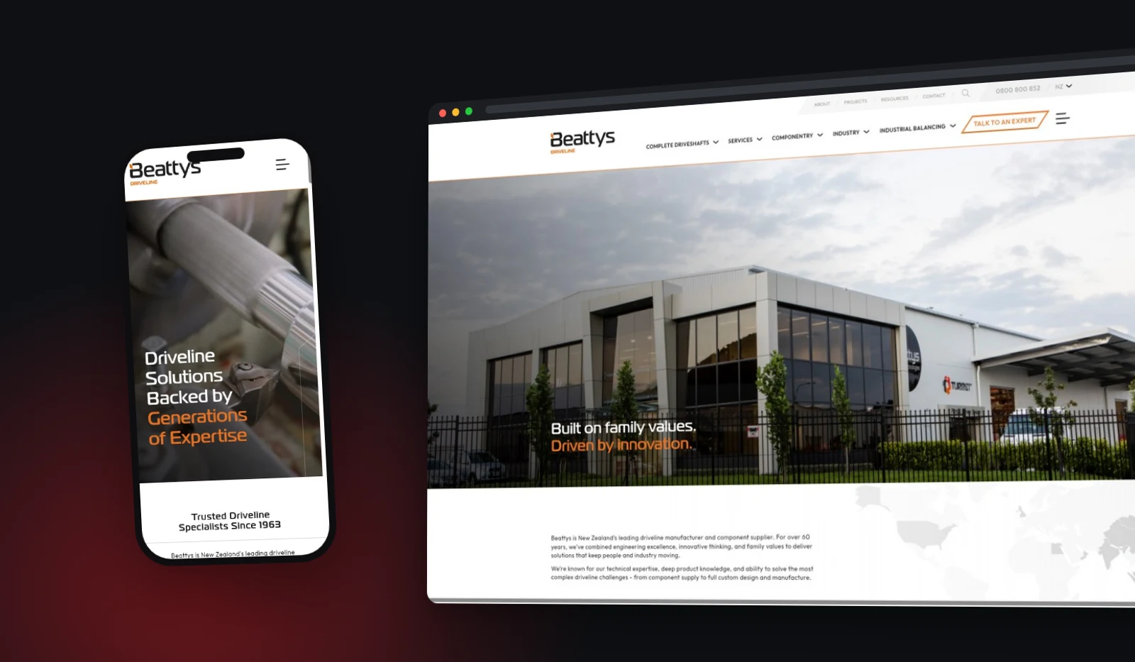 Beattys Driveline website designed by Fuel Design