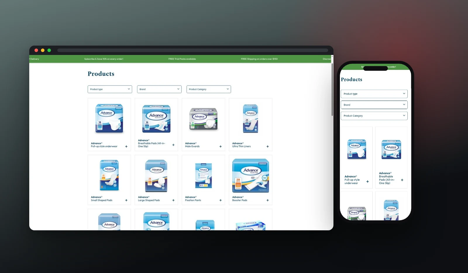Continence Care website designed by Fuel Design