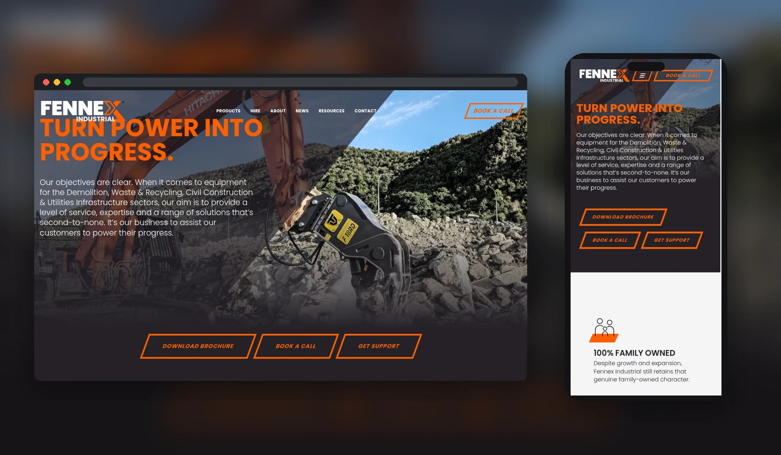 Fennex Industrial website designed by Fuel Design