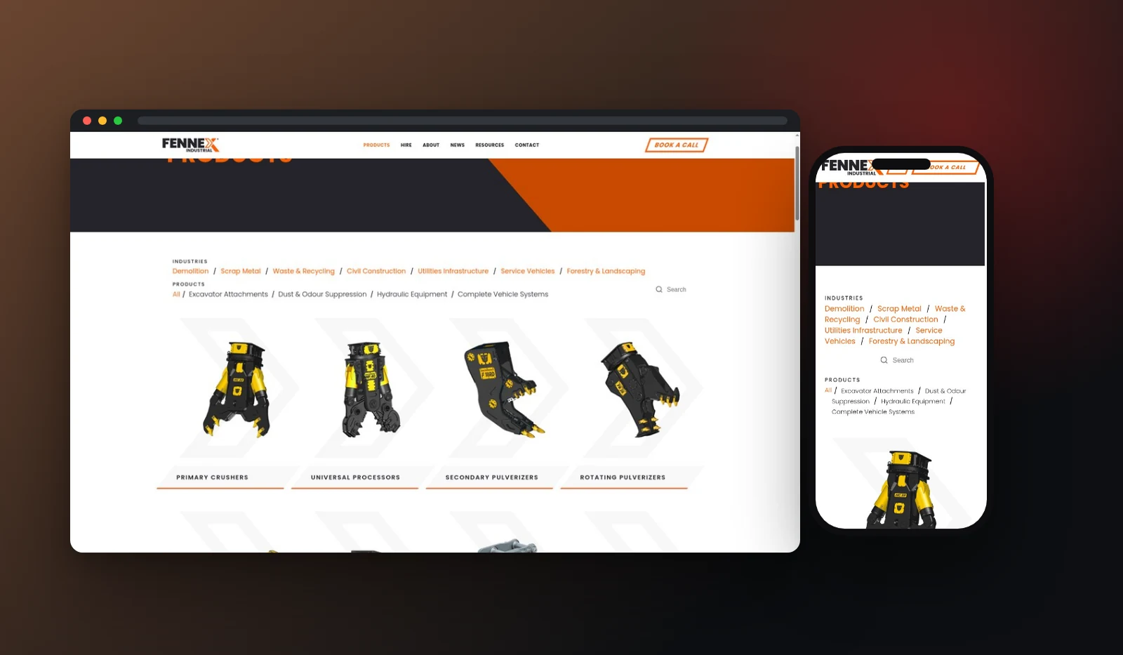 Fennex Industrial website designed by Fuel Design