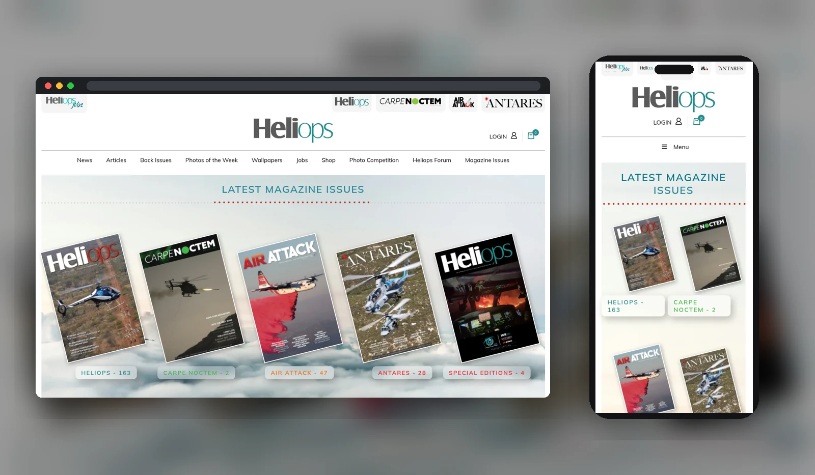 HeliOps Magazine website designed by Fuel Design