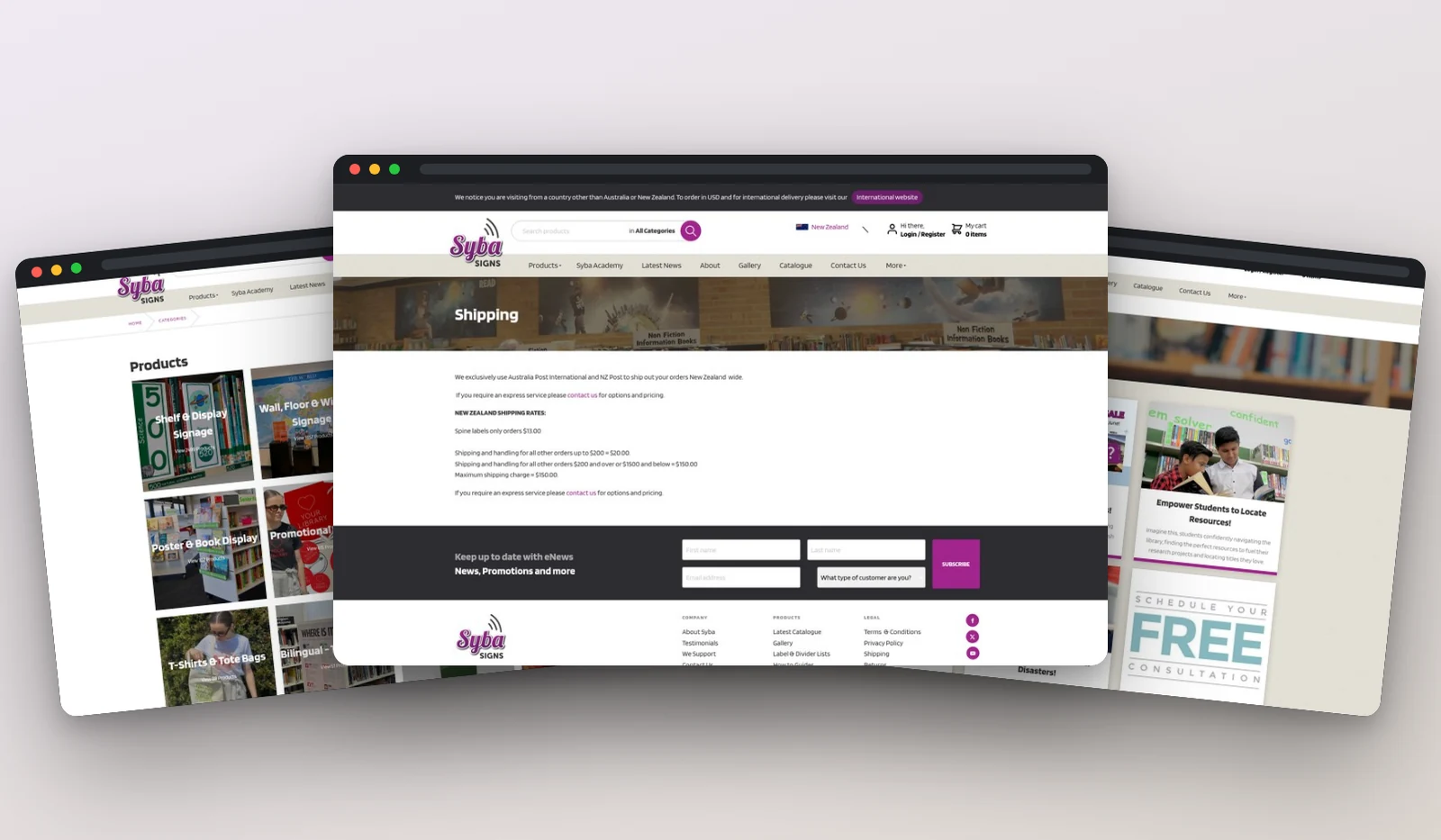 Syba Signs website designed by Fuel Design