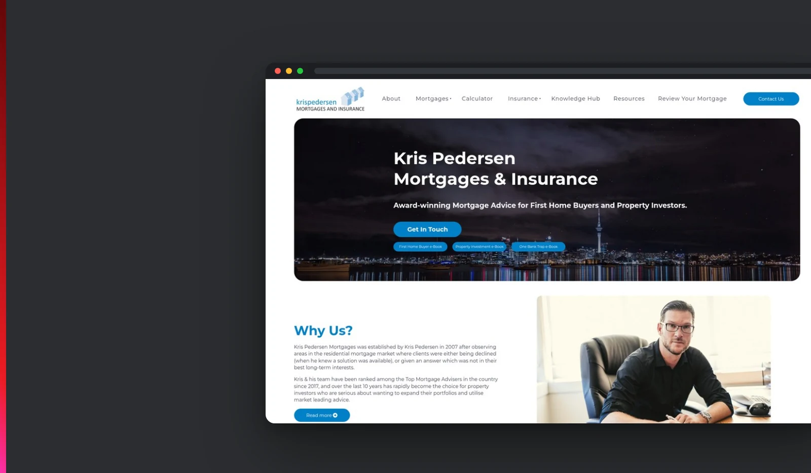 Kris Pedersen Mortgages website designed by Fuel Design