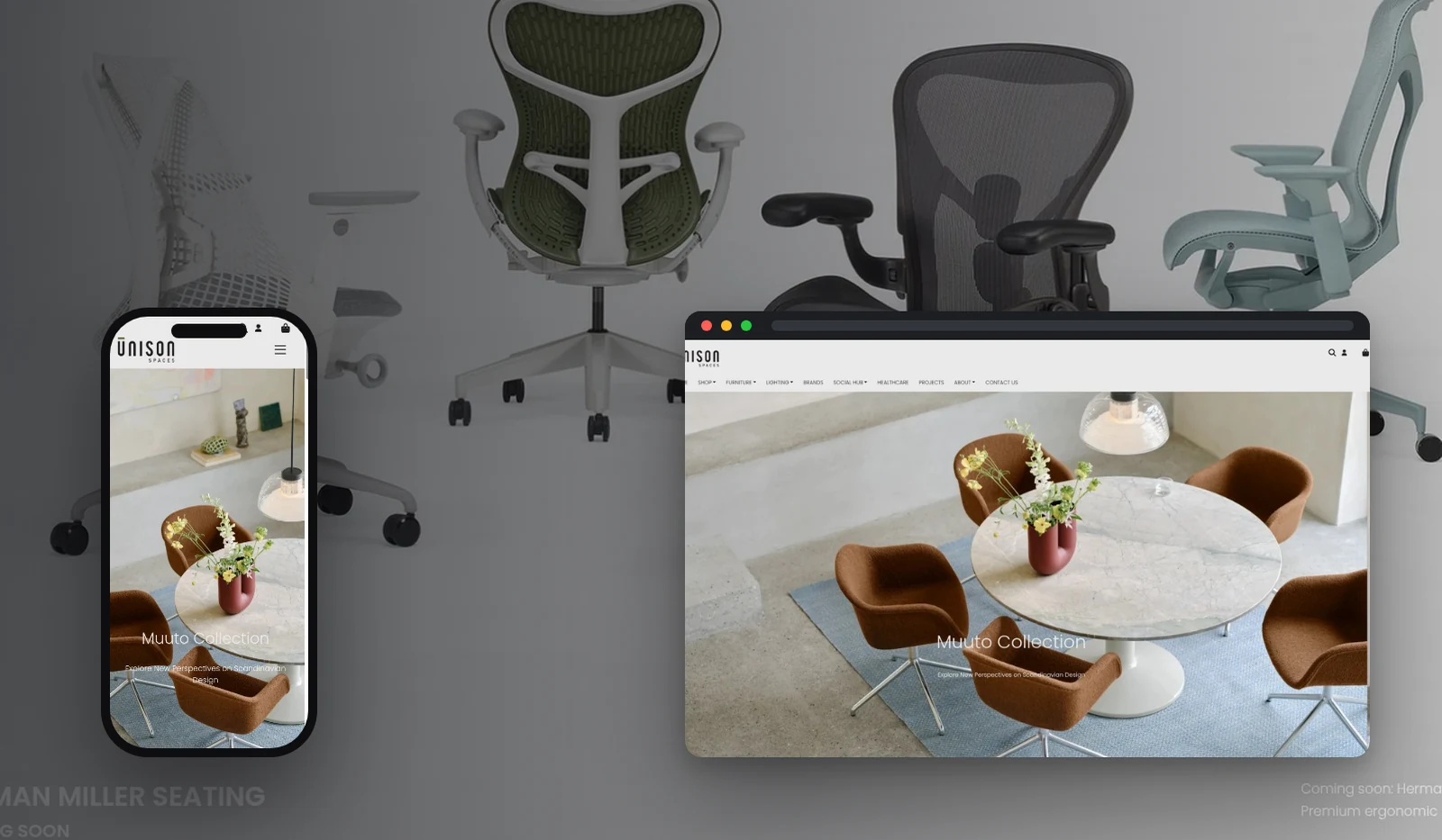 Unison Spaces website designed by Fuel Design