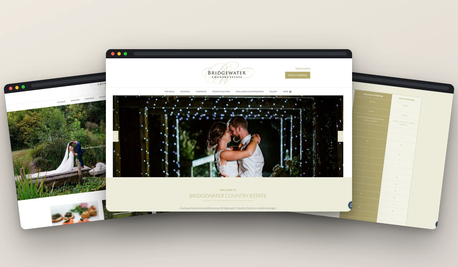 Bridgewater Country Estate website designed by Fuel Design