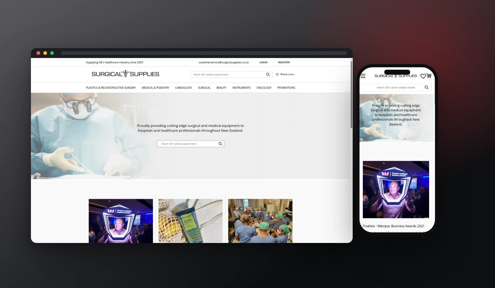 Surgical Supplies website designed by Fuel Design