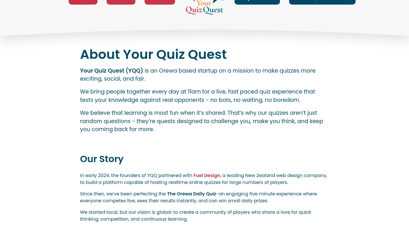 Your Quiz Quest about page