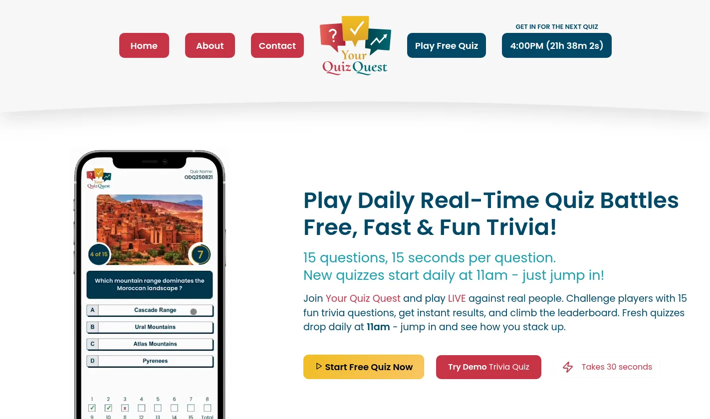 Your Quiz Quest website