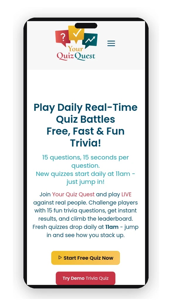Your Quiz Quest on a phone